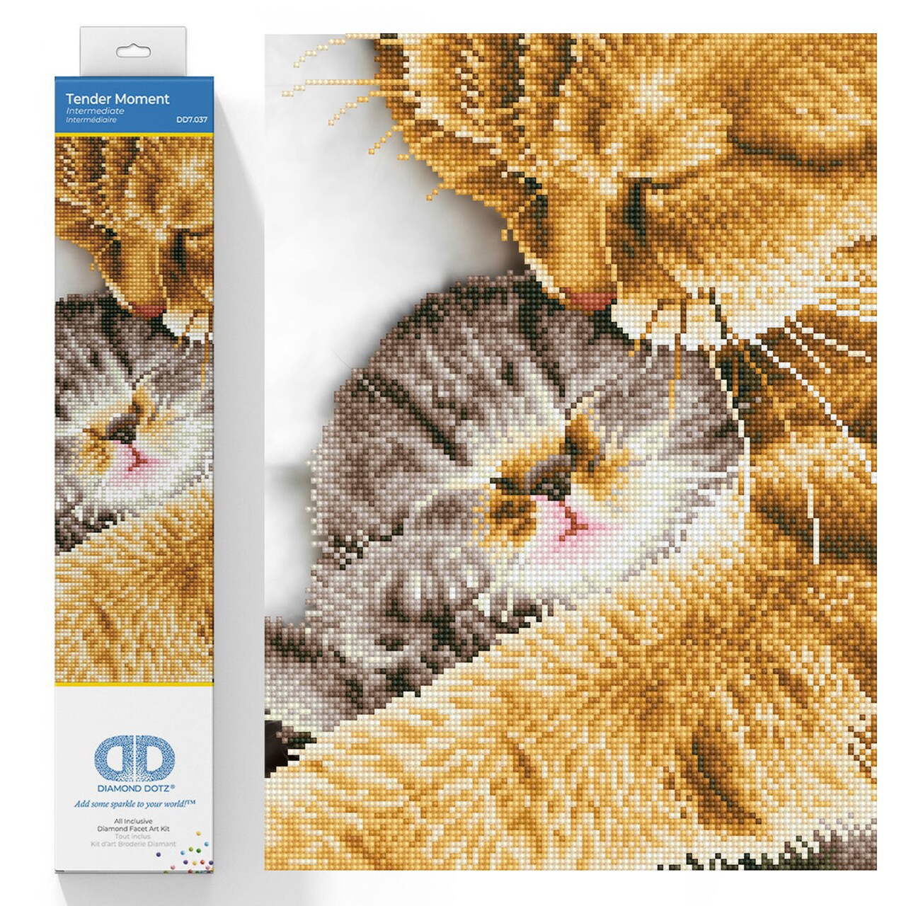 Diamond Dotz Tender Moment Cats Diamond Painting Kits for Adults - Diamond Art Kits a Relaxing Creative Craft Kit with Dotz Gems 16x11.8
